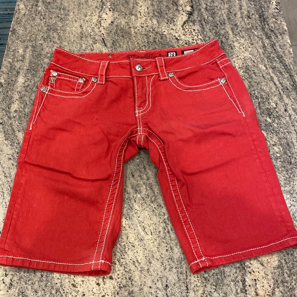 Womens Miss Me red Bermuda shorts 28